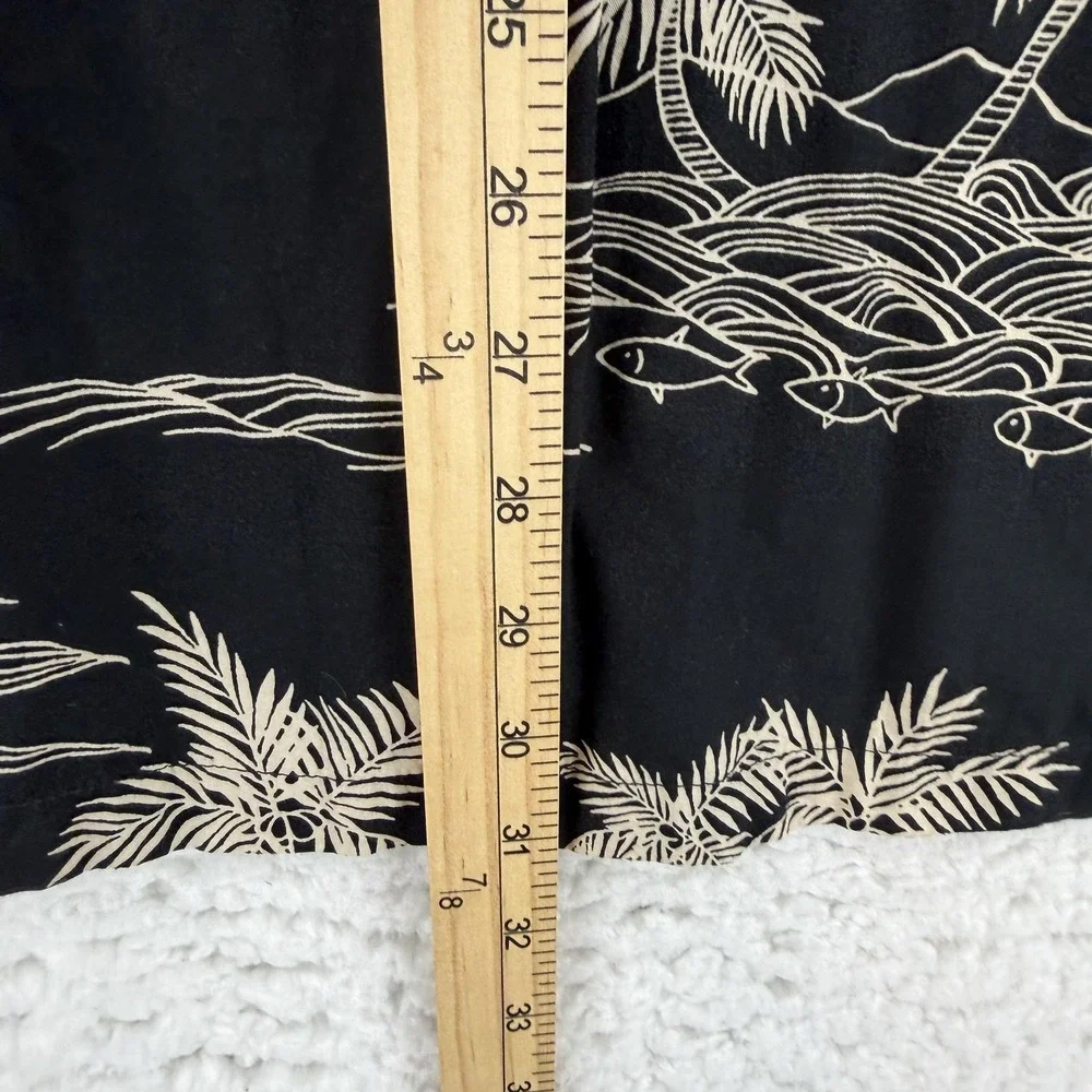 Cooke Street Shirt Mens XL Black Palm Tree Fish Short Sleeve Hawaiian‎ Aloha